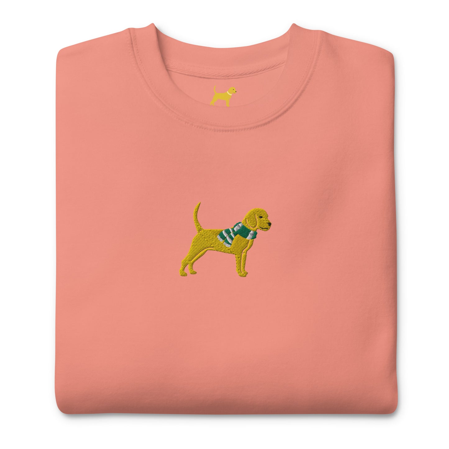 Unleashed Life Yellow Dog with scarf embroidered crewneck