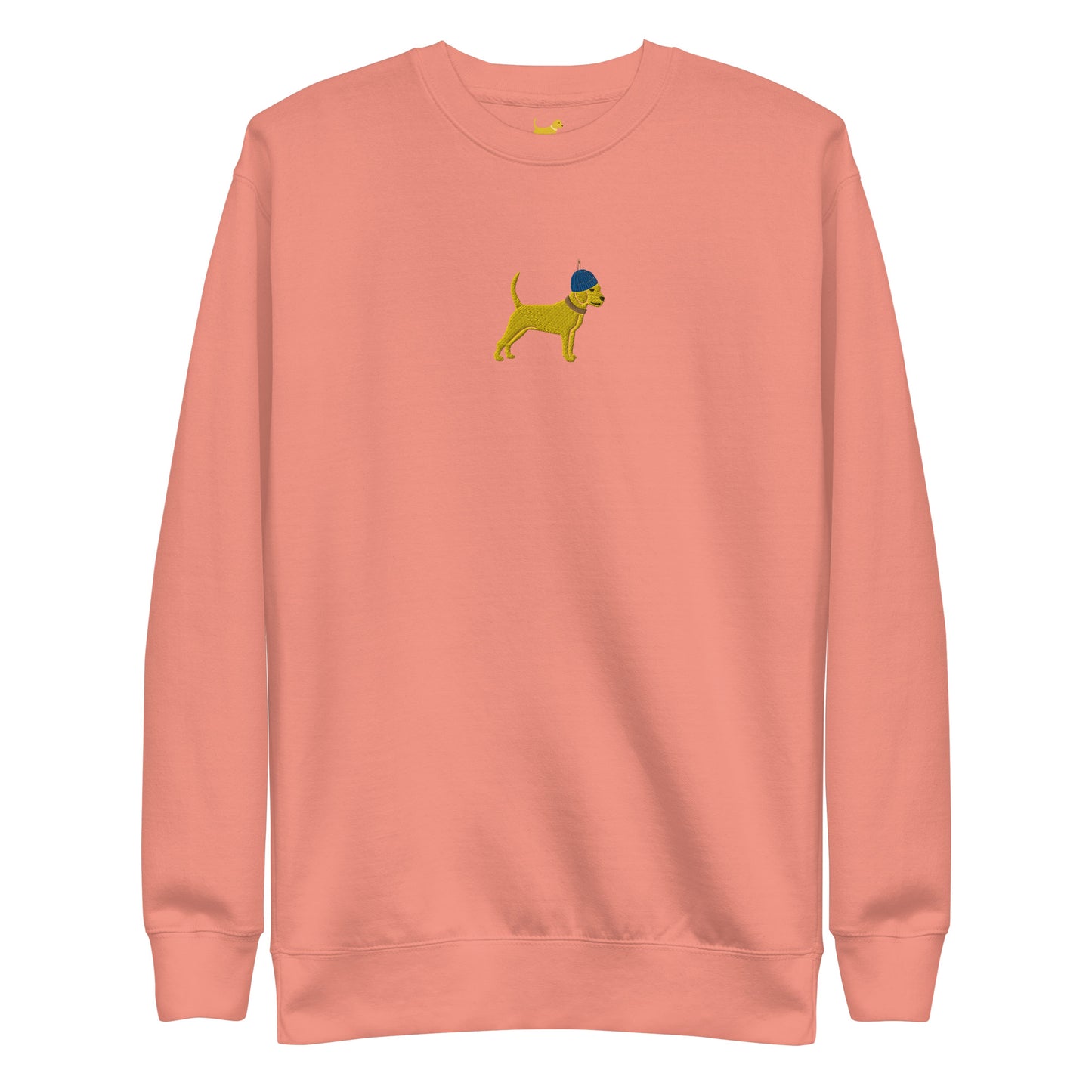 Unleashed Life Yellow Dog Beanie Embroidered Crewneck