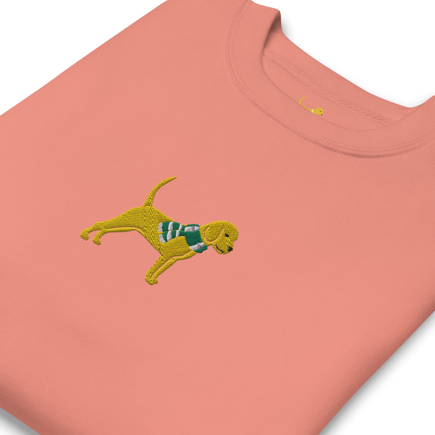 Unleashed Life Yellow Dog with scarf embroidered crewneck