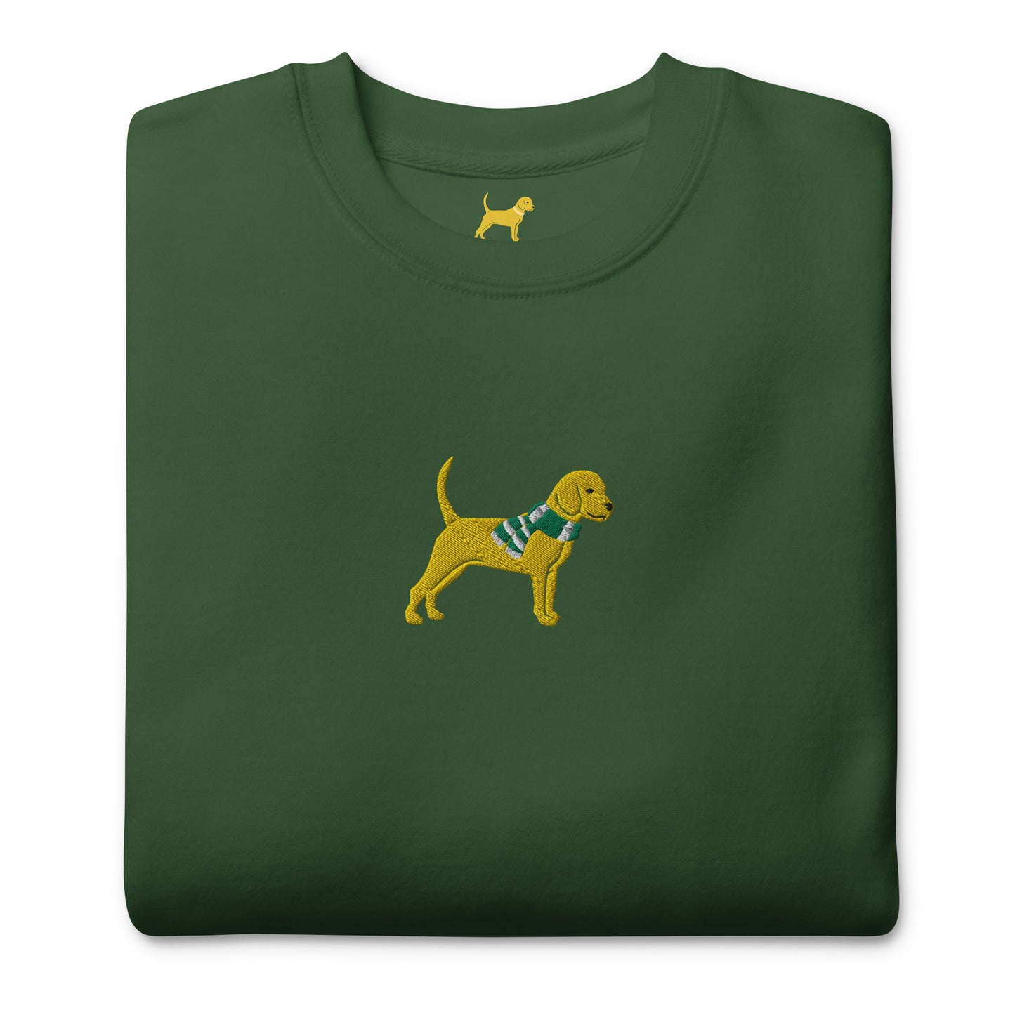 Unleashed Life Yellow Dog with scarf embroidered crewneck