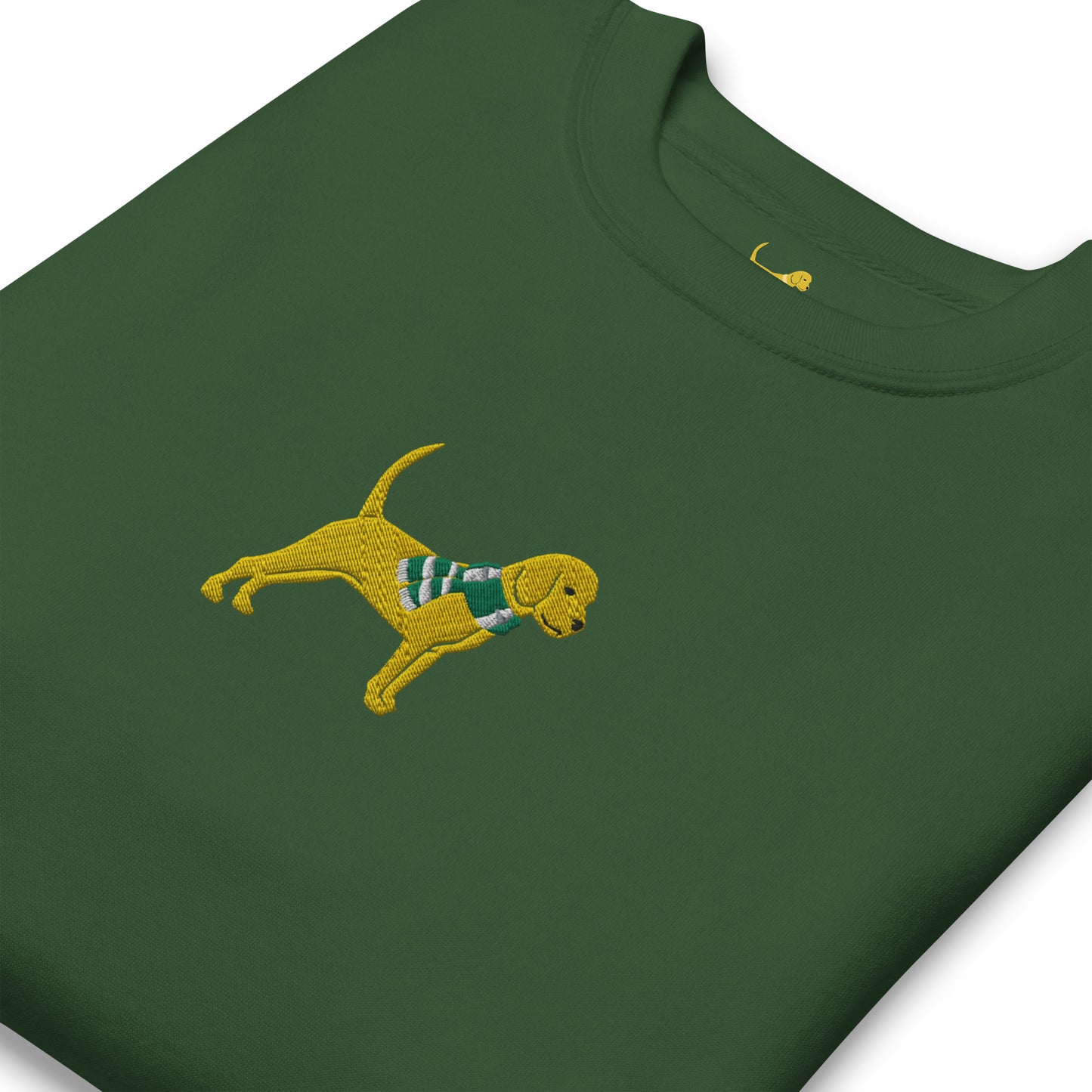 Unleashed Life Yellow Dog with scarf embroidered crewneck