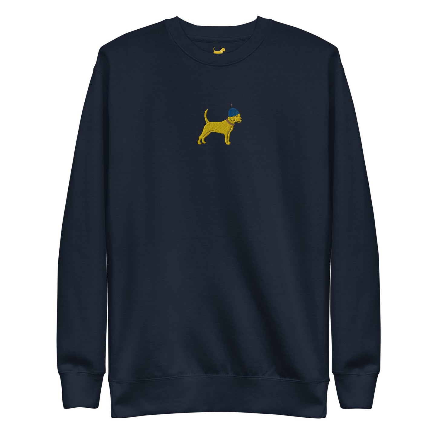 Unleashed Life Yellow Dog Beanie Embroidered Crewneck