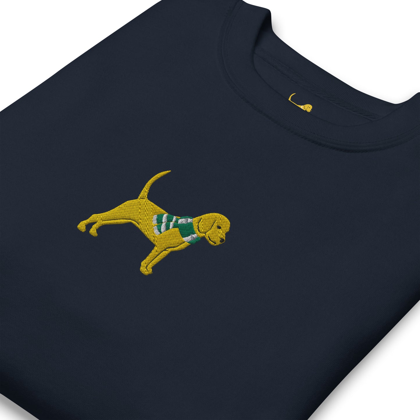 Unleashed Life Yellow Dog with scarf embroidered crewneck