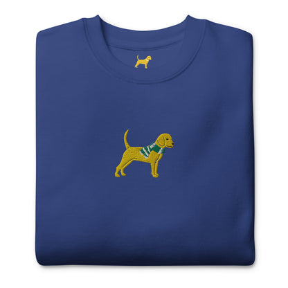 Unleashed Life Yellow Dog with scarf embroidered crewneck