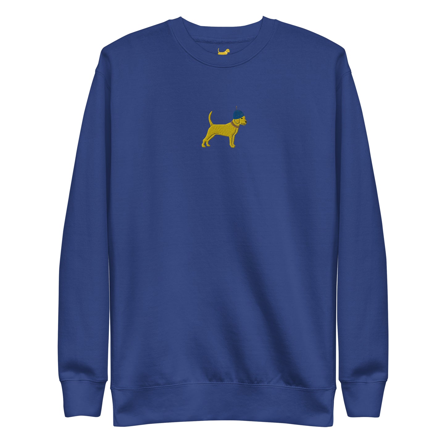 Unleashed Life Yellow Dog Beanie Embroidered Crewneck