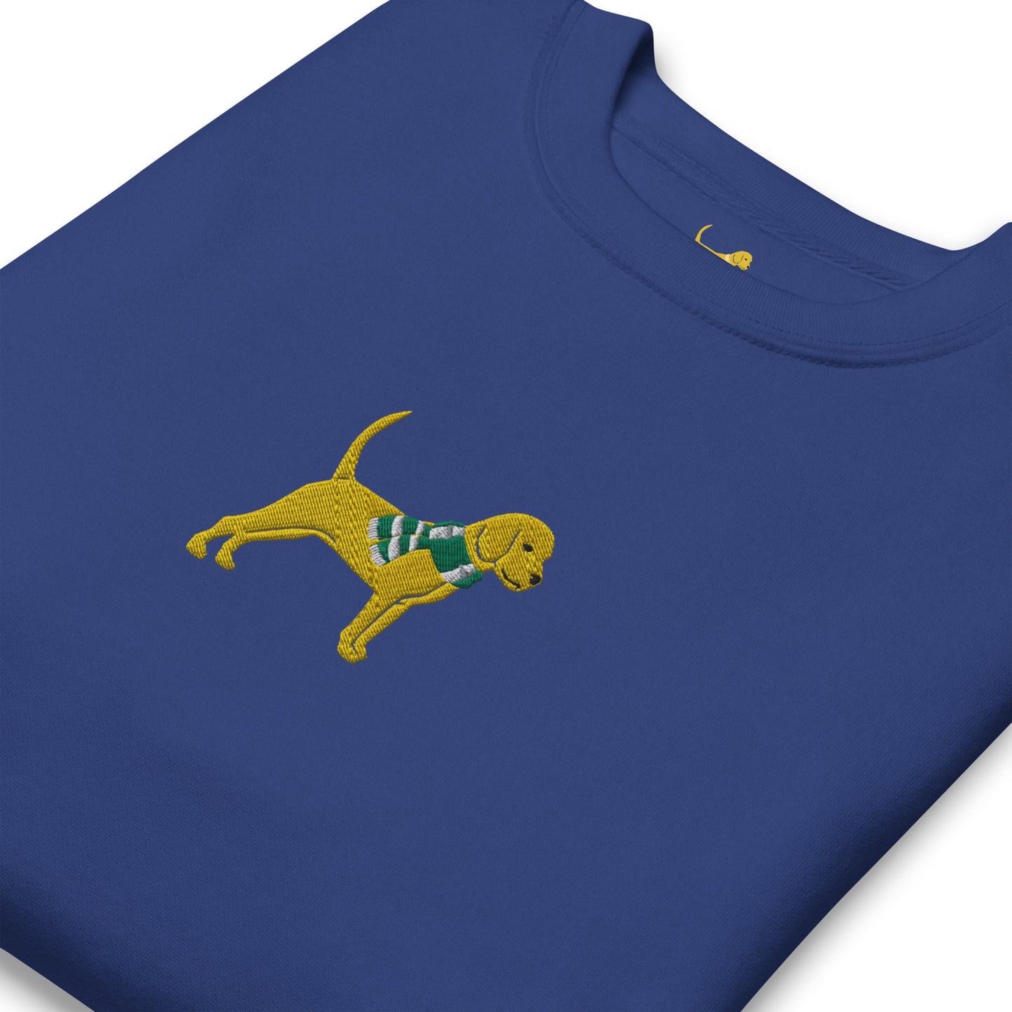 Unleashed Life Yellow Dog with scarf embroidered crewneck