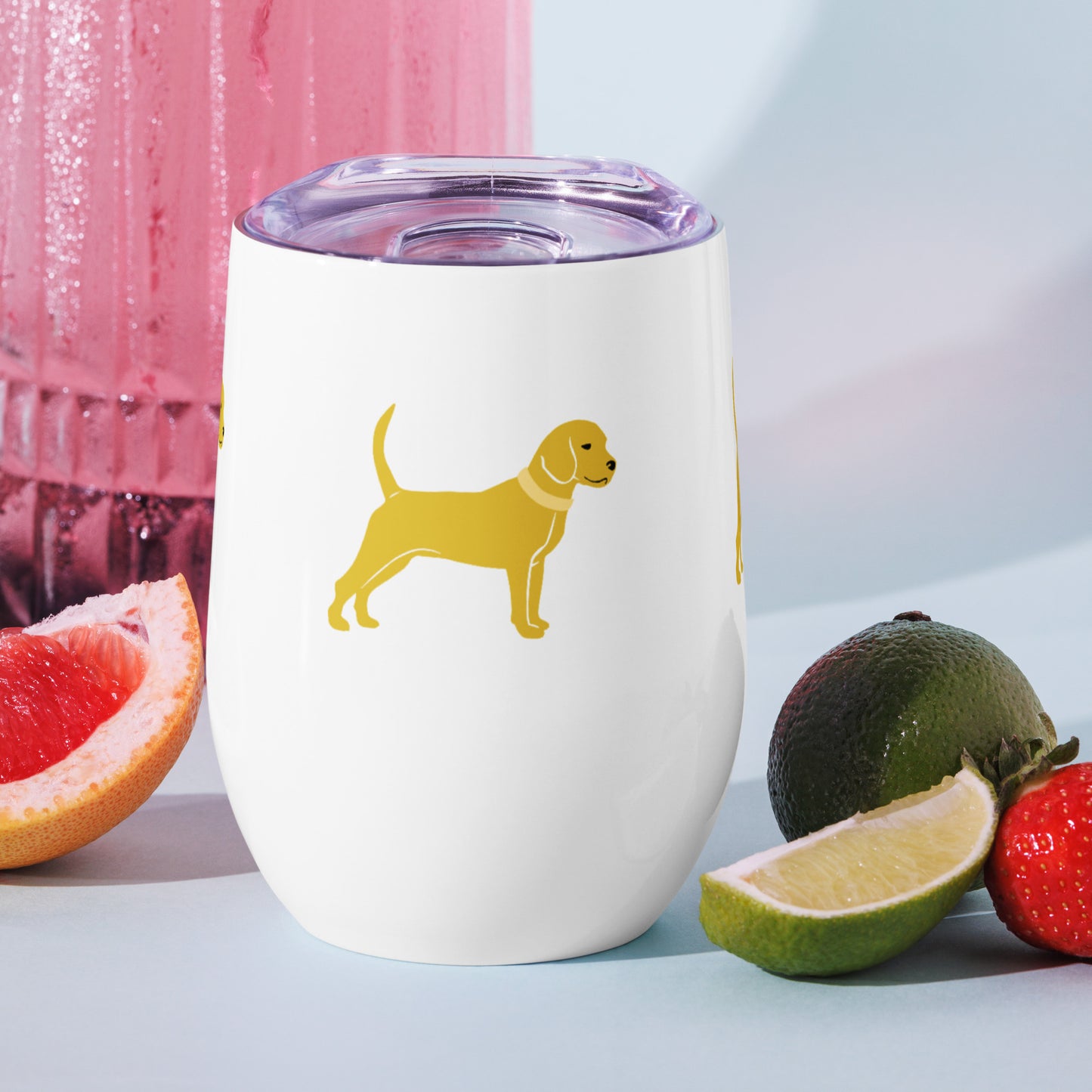 Unleashed Life Little Yellow Dog Wine tumbler