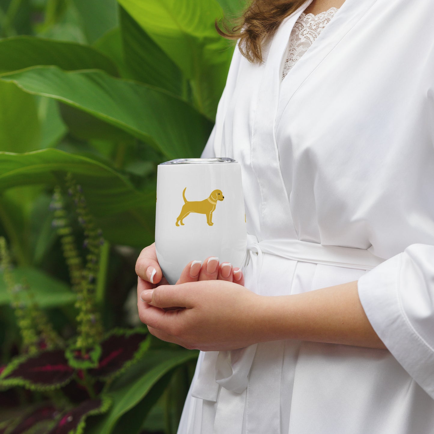 Unleashed Life Little Yellow Dog Wine tumbler