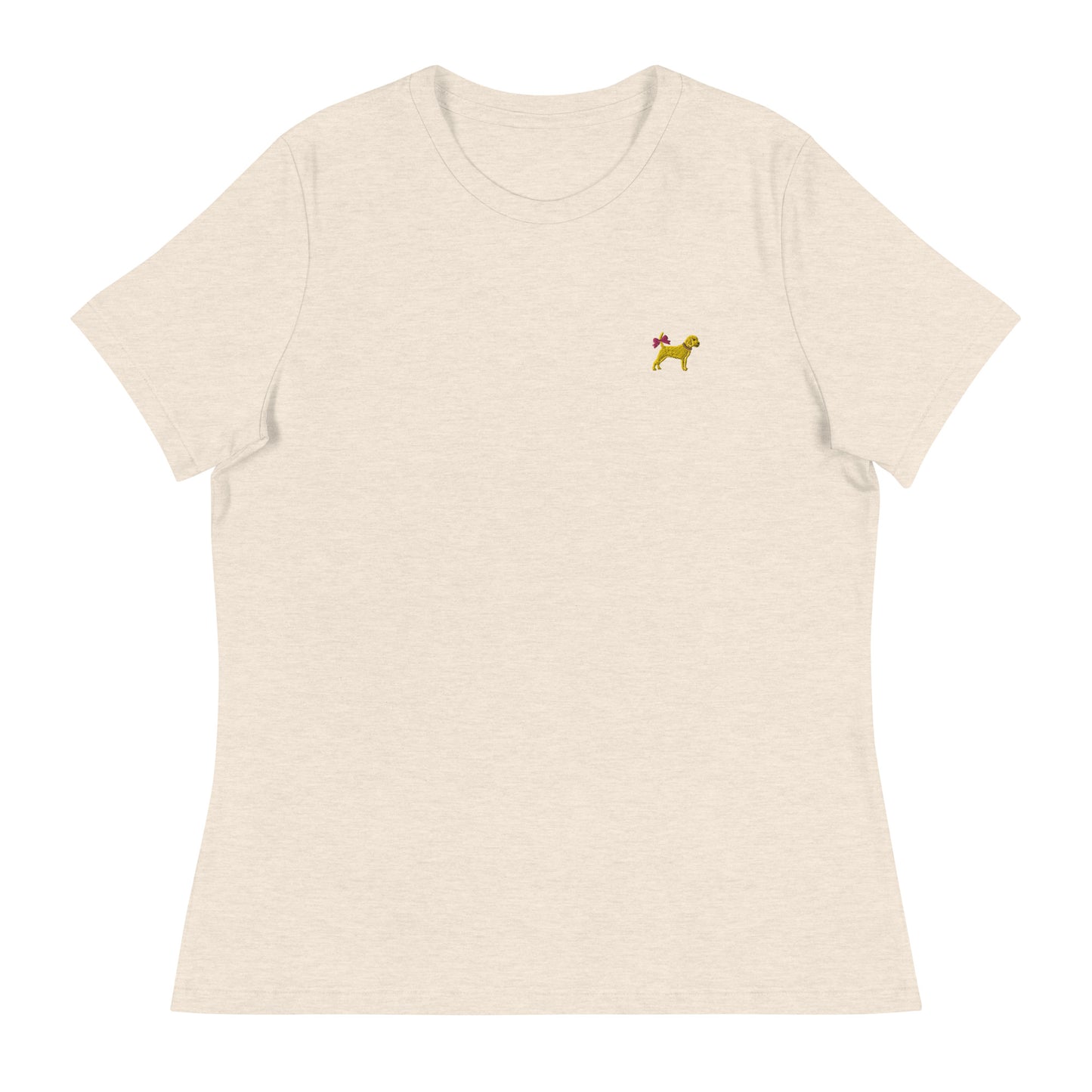Unleashed Life Little Yellow Dog with Bow Women's Relaxed T-Shirt