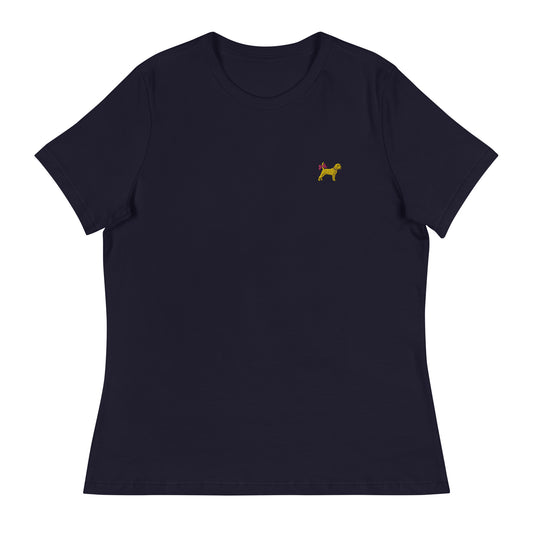 Unleashed Life Little Yellow Dog with Bow Women's Relaxed T-Shirt