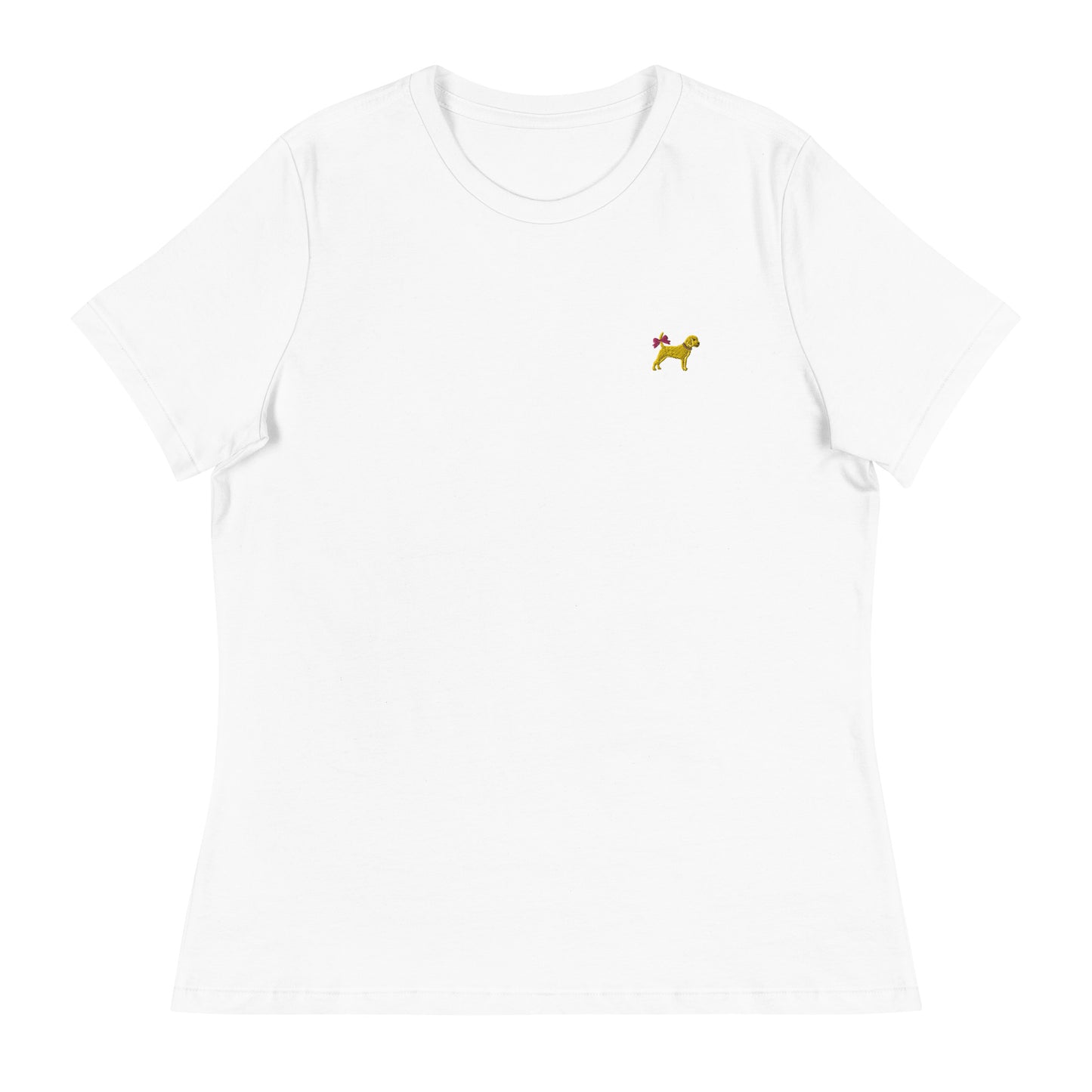 Unleashed Life Little Yellow Dog with Bow Women's Relaxed T-Shirt