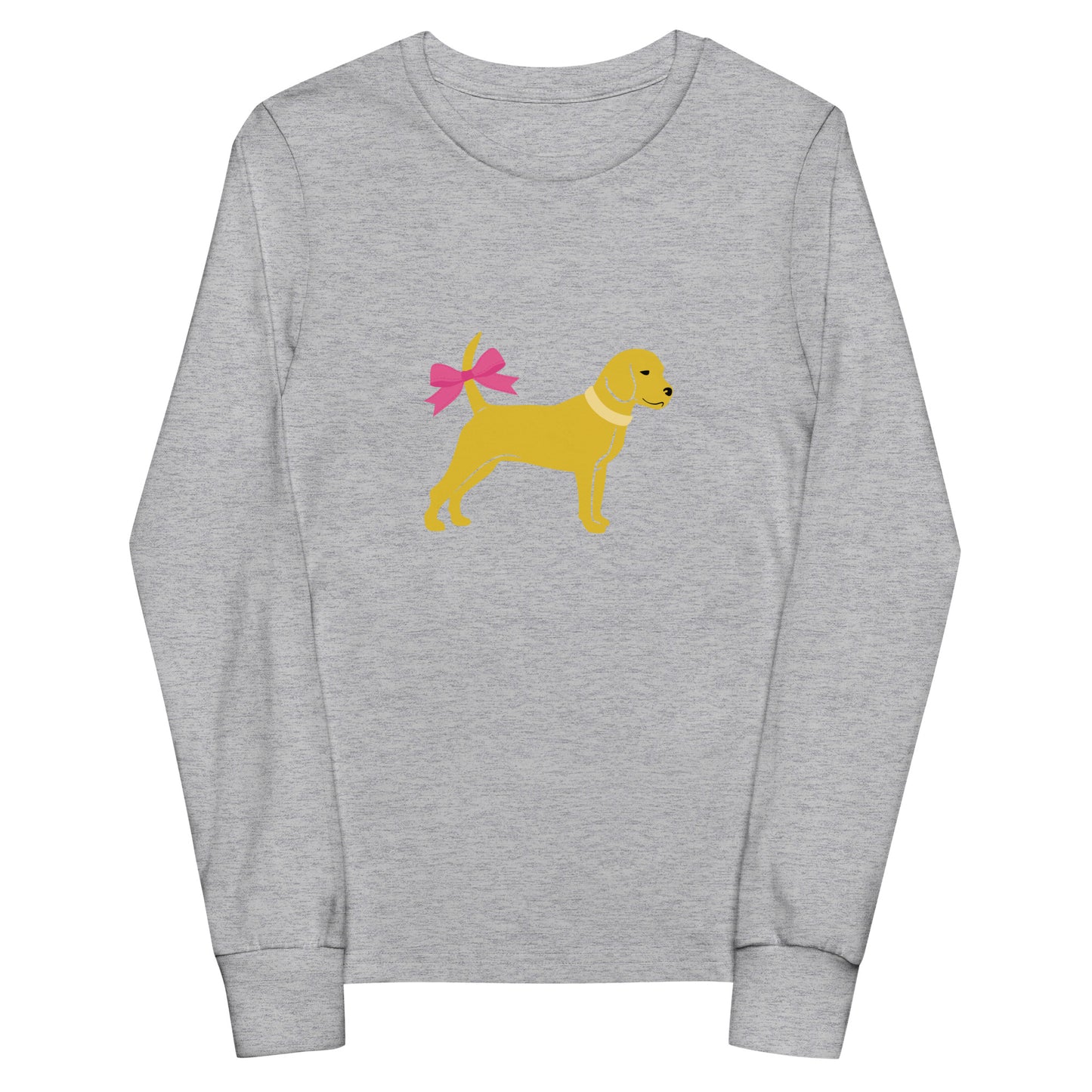 Unleashed Life Little Yellow Dog with Bow Youth long sleeve tee