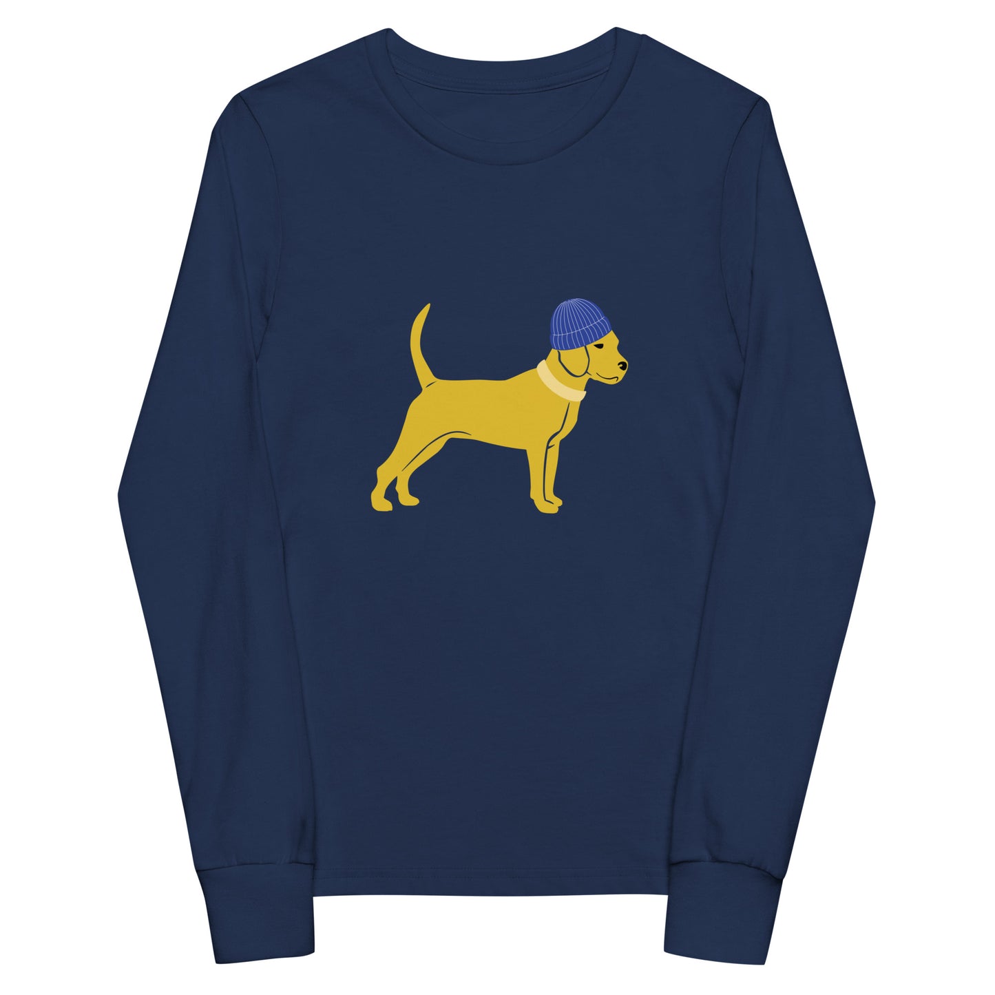 Unleashed Life Little Yellow Dog with Hat Youth long sleeve tee