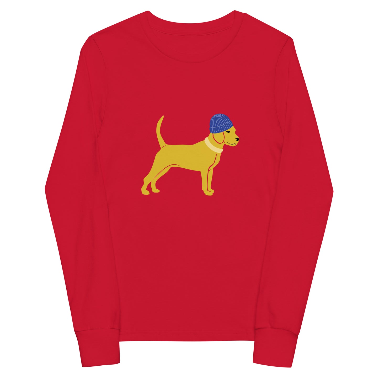 Unleashed Life Little Yellow Dog with Hat Youth long sleeve tee