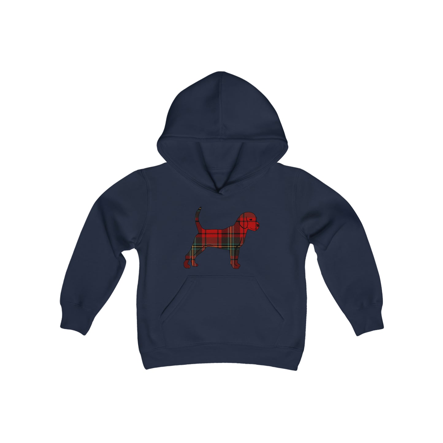 Holiday Flannel Little Dog Kids Hoodie