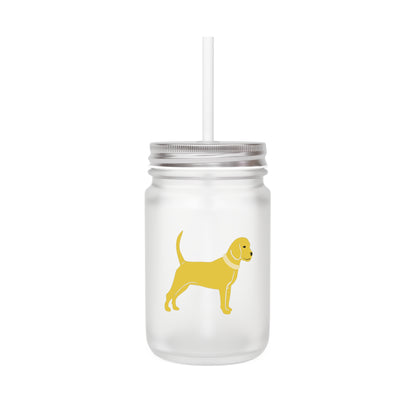 Little Yellow Dog Mason Jar Cup