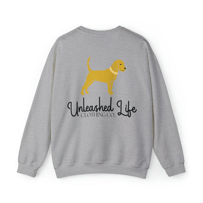 Unleashed Life Little Yellow Dog Crewneck with Script