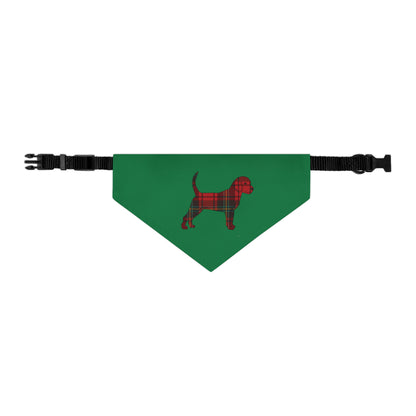 Holiday Flannel Little Dog Pet Bandana Collar - Green