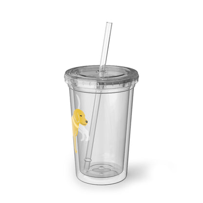 Little Yellow Dog Acrylic Cup with Straw
