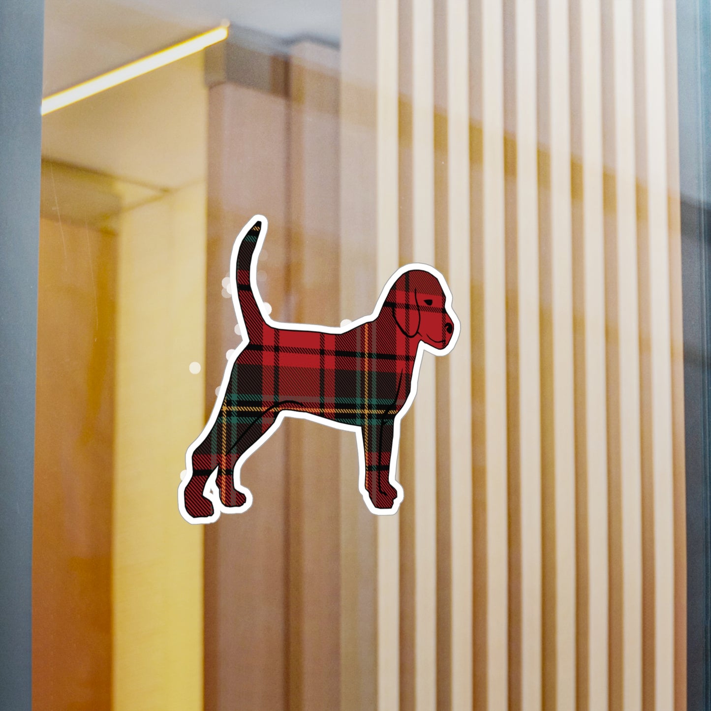 Holiday flannel Little Dog Vinyl Stickers