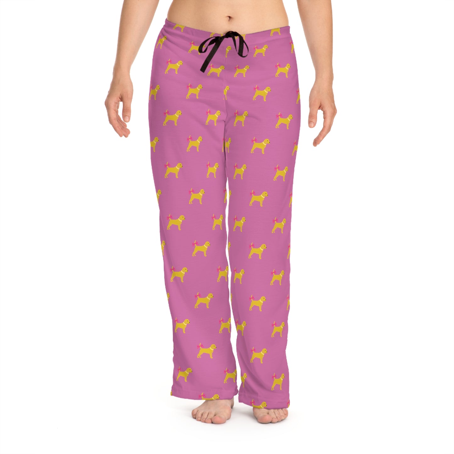 Little Yellow Dog with Bow Women's Pajama Pants