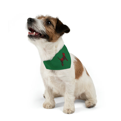 Holiday Flannel Little Dog Pet Bandana Collar - Green
