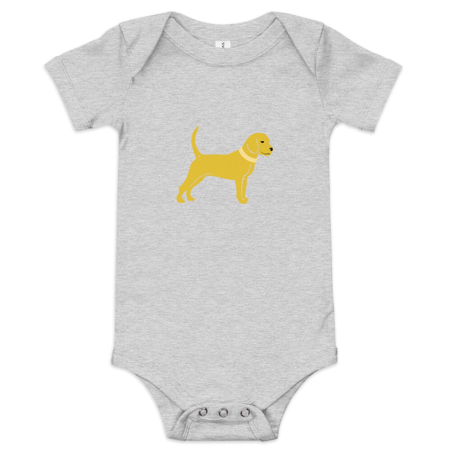Little Yellow Dog Baby Short Sleeve Onesie