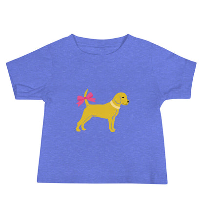 Little Yellow Dog with Bowe Baby Jersey Short Sleeve Tee