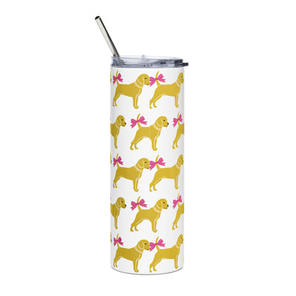 Stainless steel dog with bow tumbler
