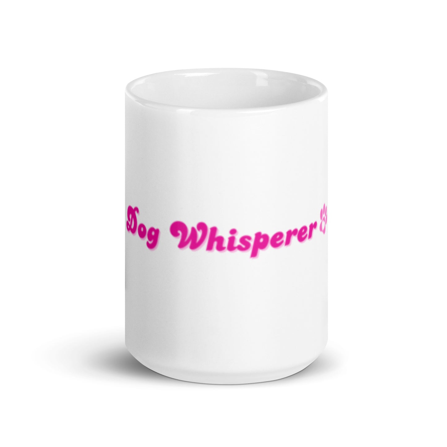 Dog Whisperer White glossy mug