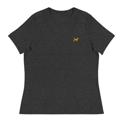 Little Yellow Dog with Bow Women's Relaxed T-Shirt