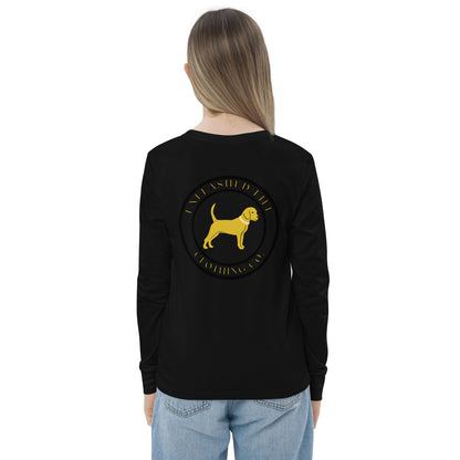Live Unleashed Dog with Bow Youth long sleeve tee
