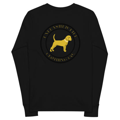 Live Unleashed Dog with Bow Youth long sleeve tee